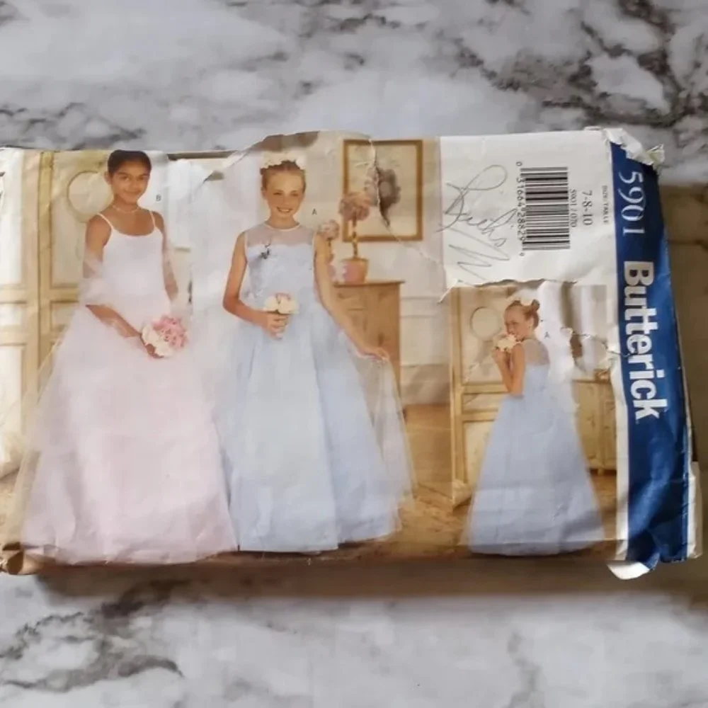 SEWING PATTERN - #5901 Butterick Bridal Wedding Formal Flowergirl Dress